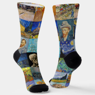 Chaussette Vincent van Gogh - chefs-d'oeuvre Mosaic Patchwork