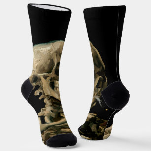 Chaussette Vincent van Gogh - Crâne avec cigarette brûlante