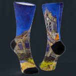 Chaussette Vincent van Gogh - L'église d'Auvers<br><div class="desc">L'église d'Auvers / l'Eglise à Auvers-sur-oise par Vincent Van Gogh en 1890</div>