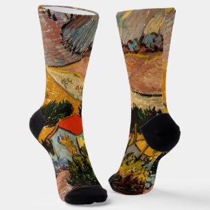 Chaussette Vincent van Gogh - Paysage, Maison et Plowman