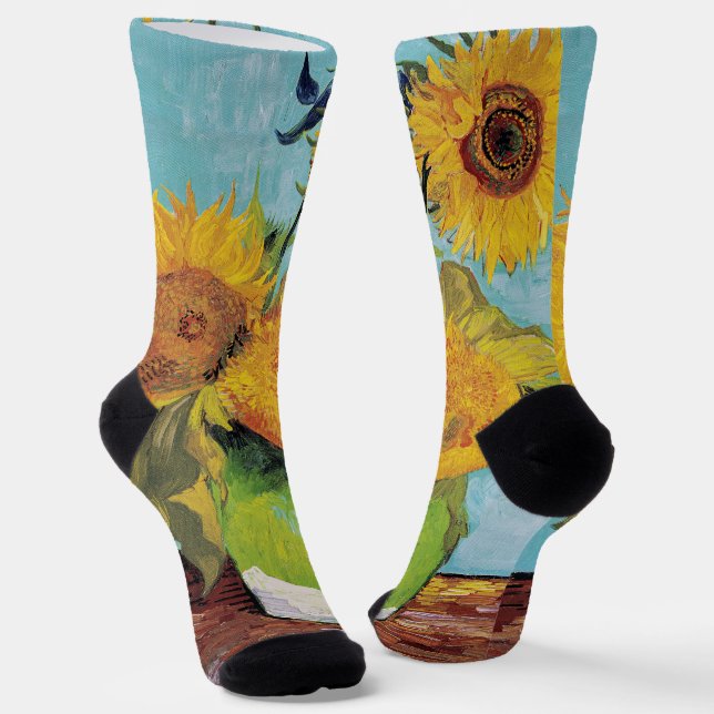 Chaussette Vincent Van Gogh - Trois tournesols dans un vase (Angulaire)