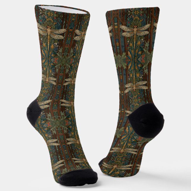 Chaussette Vintage art nouveau dragonfly boho chic (Angulaire)