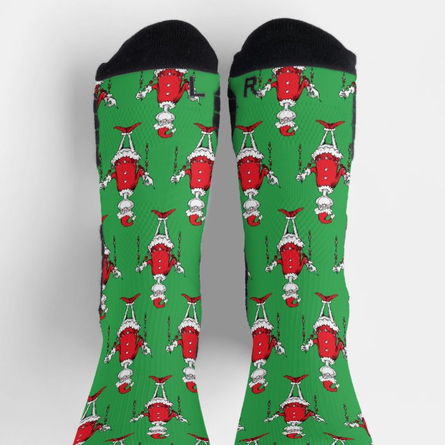 Chaussette Vintage Grinch Motif vert de Noël (Haut)