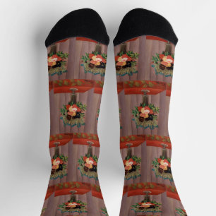 Chaussette Vintage Henri Rousseau Fleurs de Cottage Français