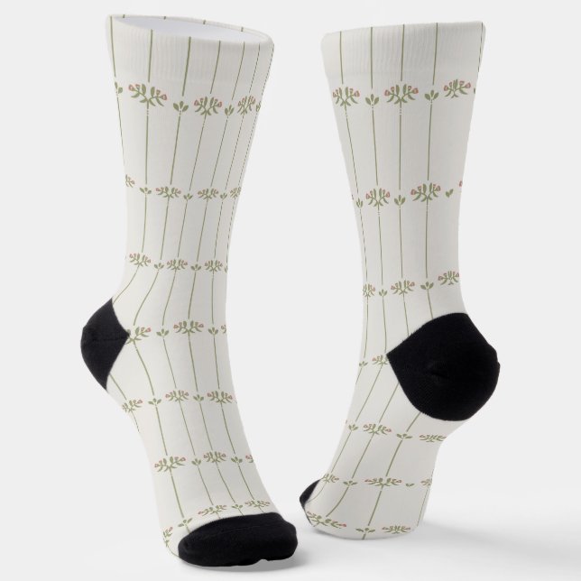 Chaussette Vintage Victorian Botanical Traditional Stripes (Angulaire)