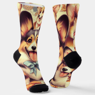 Chaussette Vintage Welsh Corgi Cardigan sans couture