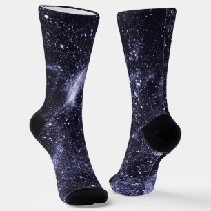 Chaussette Violet violet peri noir galaxie abstraite