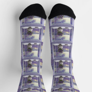 Chaussette violettes dans un bocal de lune