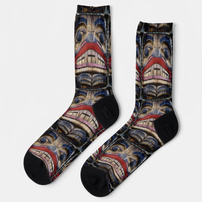 Chaussette Visage de totem Thunder_Cove (Gauche)