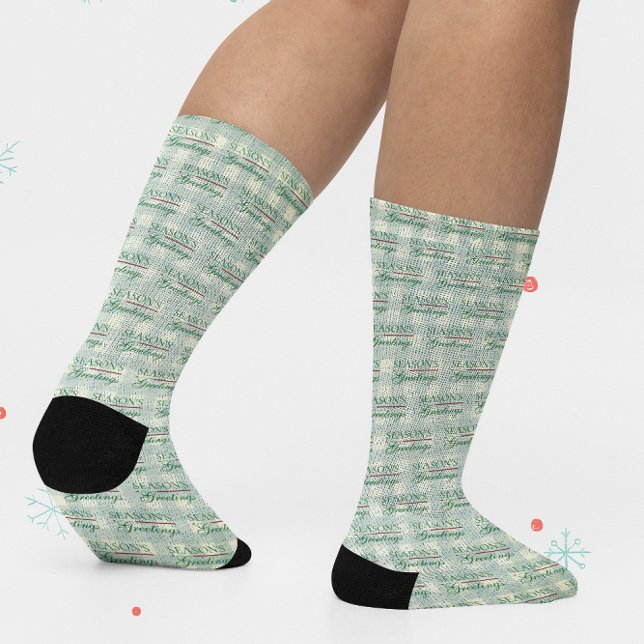 Chaussette Vœux de Noël Gingham (Créateur téléchargé)