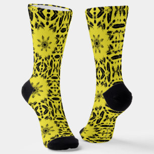 Chaussette Voix kitty de motif noir jaune vif
