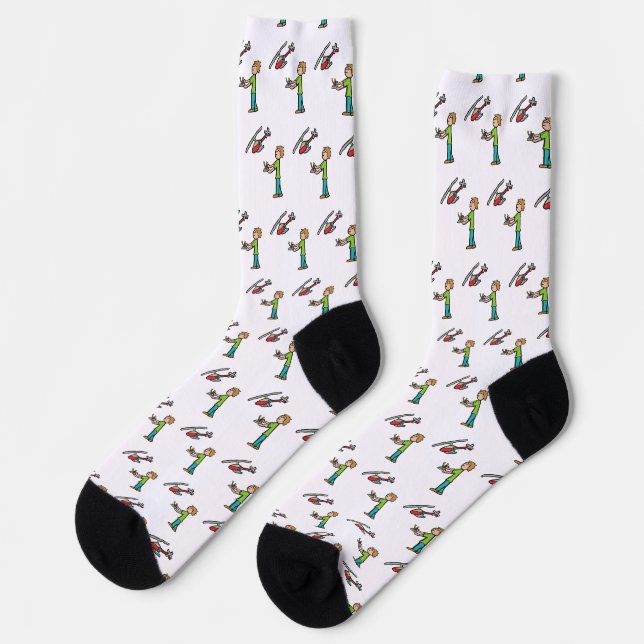 Chaussette Vol en hélicoptère télécommandé (Gauche)