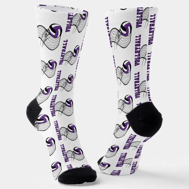 Chaussette Volleyball - Violet, Noir et Blanc  (Angulaire)