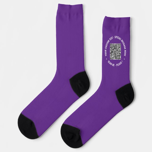 Chaussette Vos chaussettes personnalisées avec code QR drôle  (Gauche)