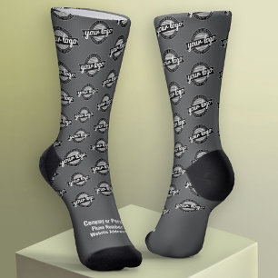 Chaussette Votre logo - Blanc Type - Gris
