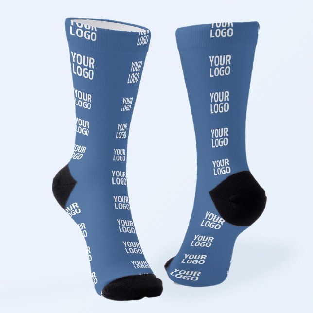 Chaussette Votre logo ou image | Motif de bandes verticales (Créateur téléchargé)