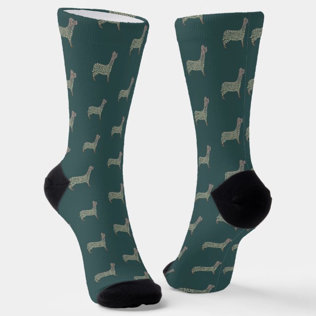 Chaussette Warm Gold Gradient Paw Print Dog Silhouette Fabric (Angulaire)