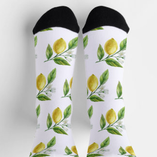 Chaussette Watercolor Lemon Pattern Socks
