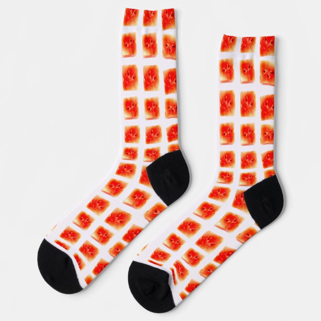 Chaussette Watermelon Slice Pattern – Seamless Summer Fruit o (Gauche)