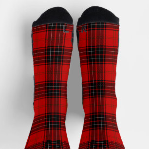 Chaussette Wemyss tartan rouge noir plaid
