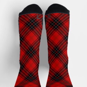 Chaussette Wemyss tartan rouge noir plaid