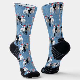 Chaussette Whippets de Noël ou Glyhounds italien Snowflake