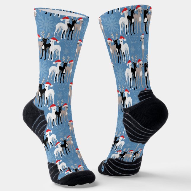 Chaussette Whippets de Noël ou Glyhounds italien Snowflake (Angulaire)