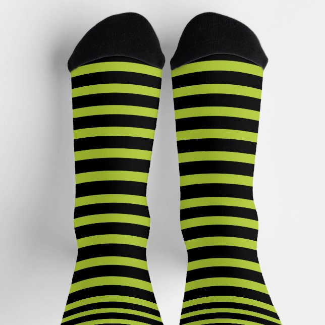Chaussette Wicked Witch Black et Green Striped (Haut)