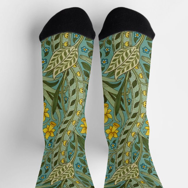 Chaussette William Morris Daffodil Motif Floral Classique (Haut)