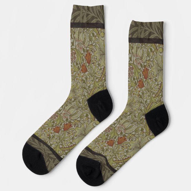 Chaussette William Morris Floral Lys willow art design (Gauche)