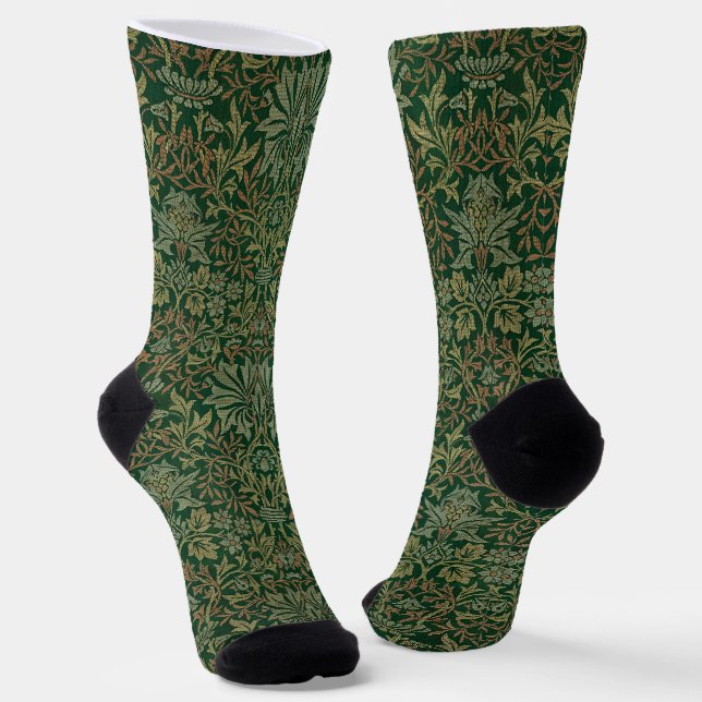 Chaussette William Morris Flower Garden-Greens (Angulaire)