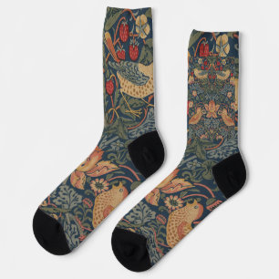 Chaussette William Morris Fraise Voleurs Oiseaux