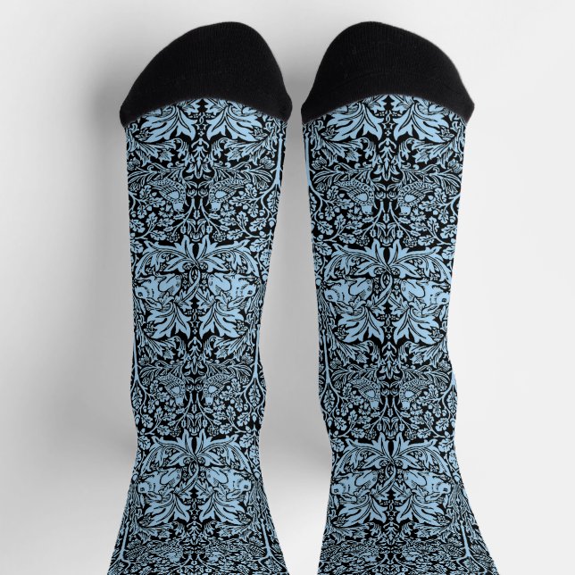 Chaussette William Morris Frère Lapin Bleu Clair Noir (Haut)