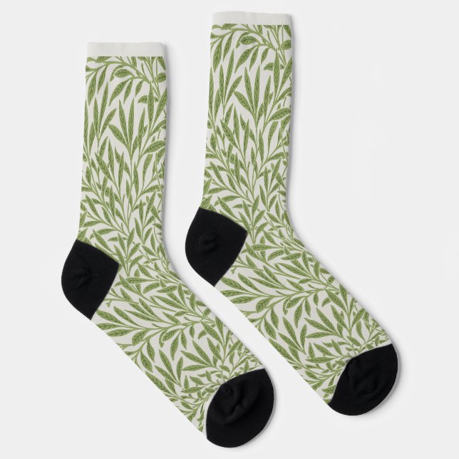Chaussette William Morris Green Floral Botanical Pattern (Droite)