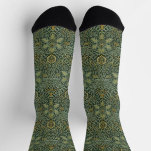 Chaussette William Morris Ispahan Vert sarcelle Floral Art