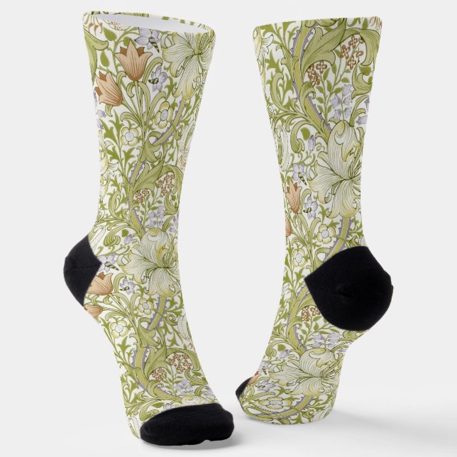 Chaussette William Morris Jardin Fleur de Lys Classique (Angulaire)