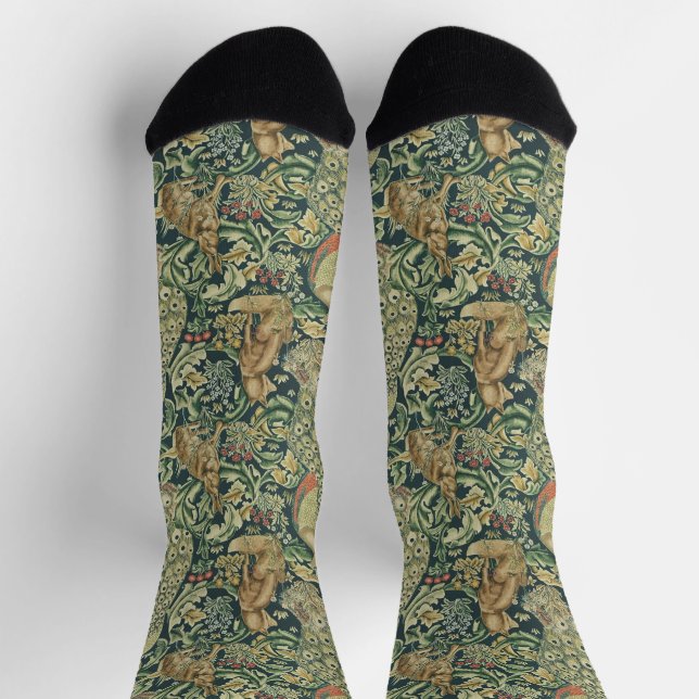 Chaussette William Morris "La Forêt" Faune (Haut)