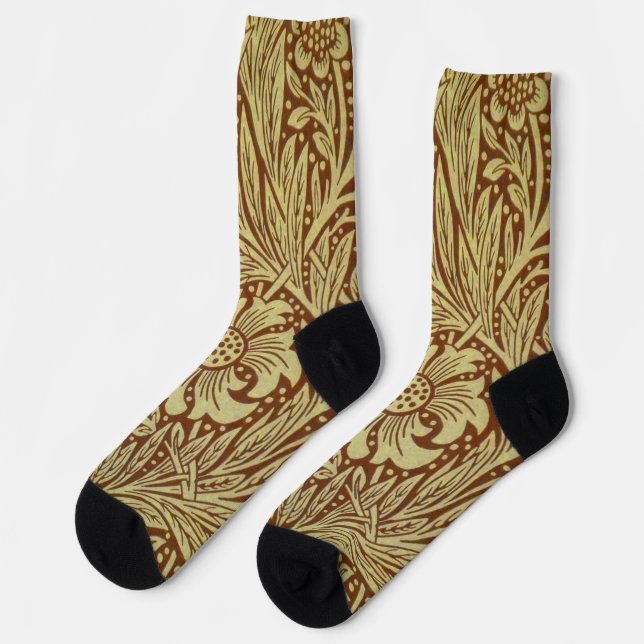 Chaussette William Morris Marigold Motif de fleurs antiques (Gauche)