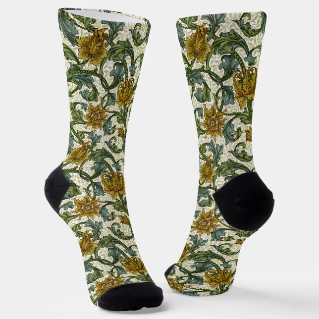 Chaussette William Morris modèle floral à tige unique (Angulaire)