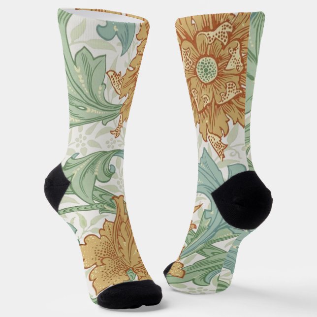 Chaussette William Morris modèle floral à tige unique (Angulaire)