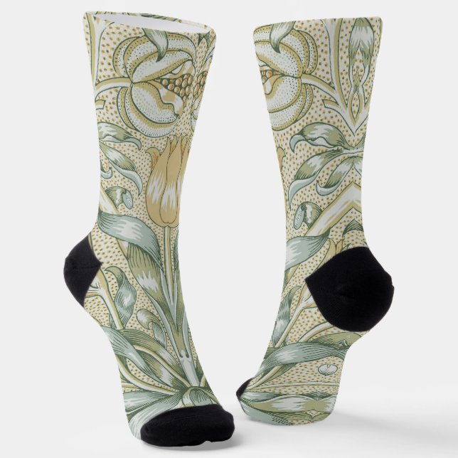 Chaussette William Morris Motif Grenade Antique Lily (Angulaire)