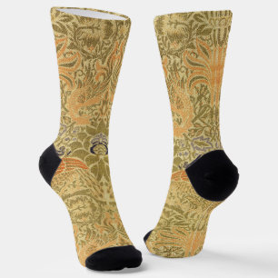 Chaussette William Morris Paon Dragon Arts et Métiers Vintage