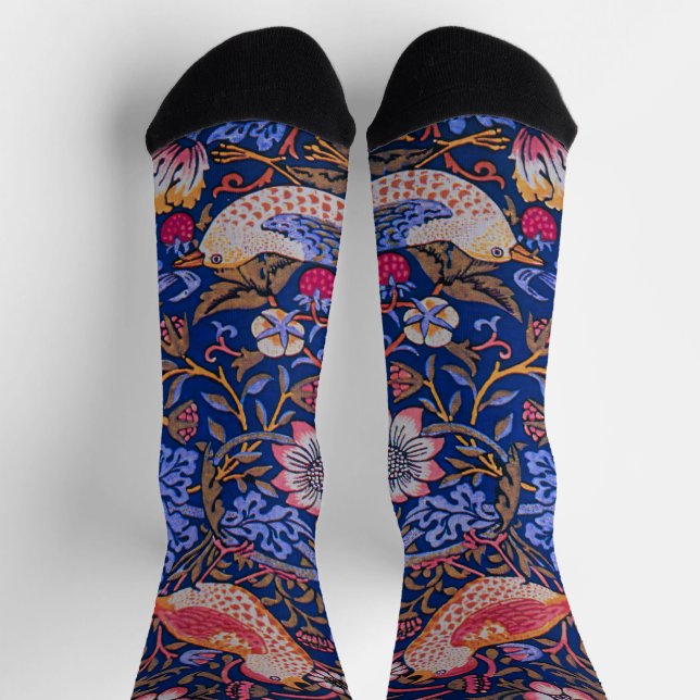 Chaussette William Morris Strawberry Thief Motif floral (Haut)