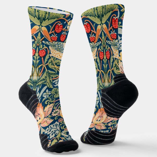 Chaussette William Morris Strawberry Thief Motif floral (Angulaire)