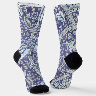 Chaussette William Morris Windrush fleurs bleues