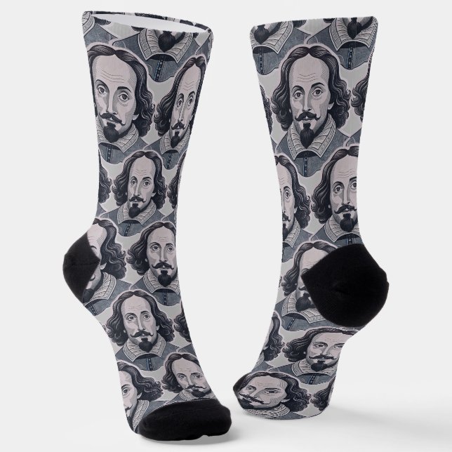 Chaussette William Shakespeare portrait Hamlet illustration (Angulaire)