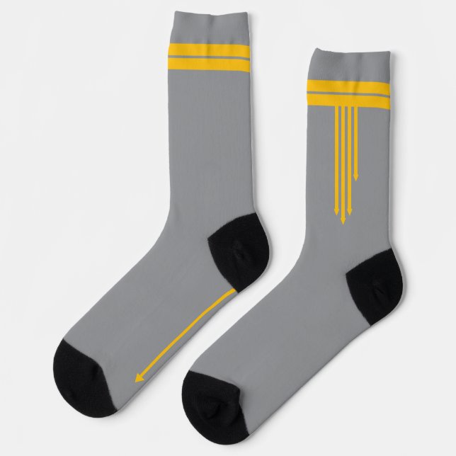 Chaussette Yellow arrows on Gray (Gauche)