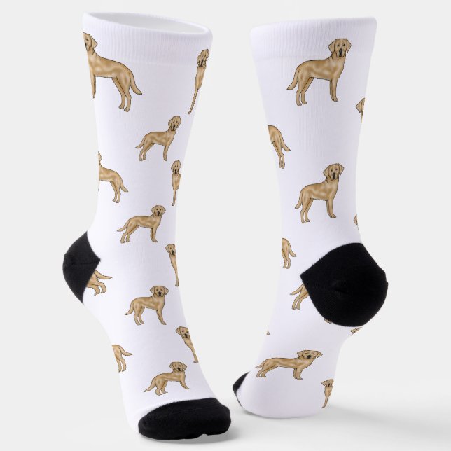 Chaussette Yellow Labrador Retriever mignon Motif de dessin (Angulaire)