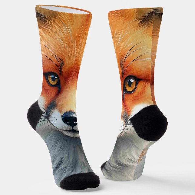 Chaussette Yeux frappants d'un renard roux rusé   (Angulaire)