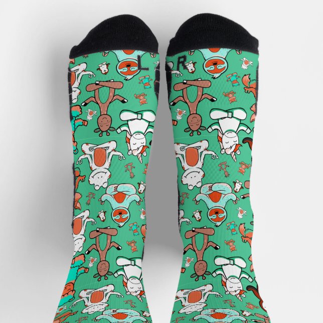 Chaussette Yoga pose motif | Yoga sans soudure motif 53 Clas (Haut)